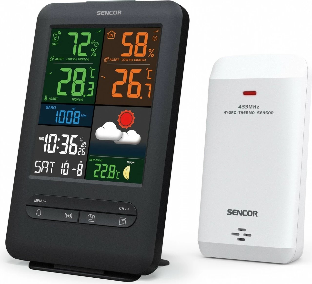 Stacion moti Sencor SWS 7300 me ekran LCD 13.8 cm, i zi