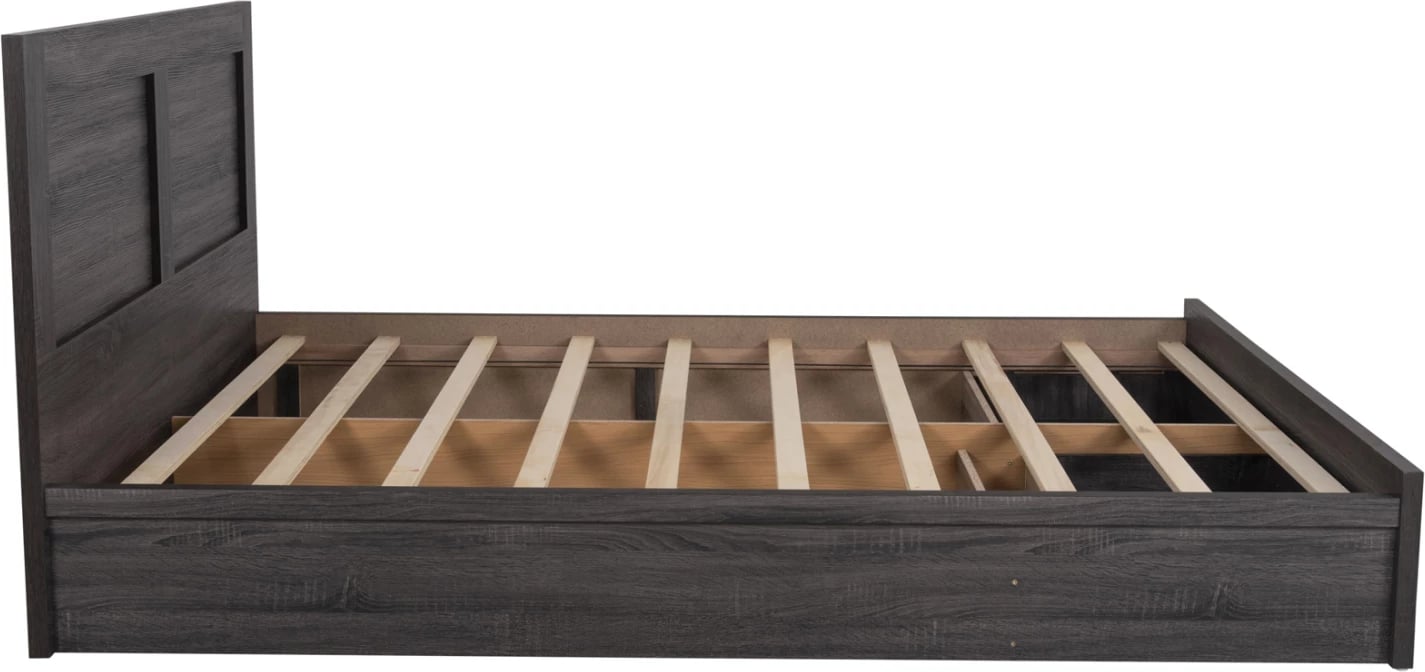 Krevat CAPRI FH312.07 me 2 sirtarë melamine, ngjyrë antracit, për dyshek 150x200 cm