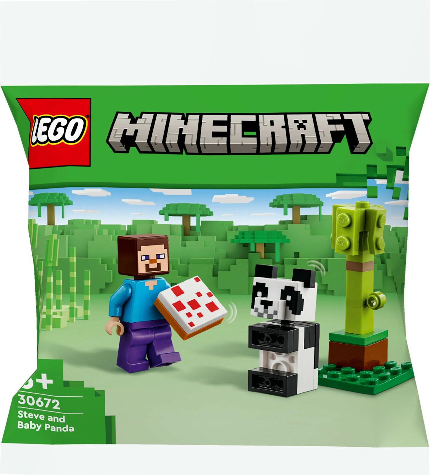 Set ndërtimi LEGO Minecraft 30672 Steve me panda të vogël, multikolor