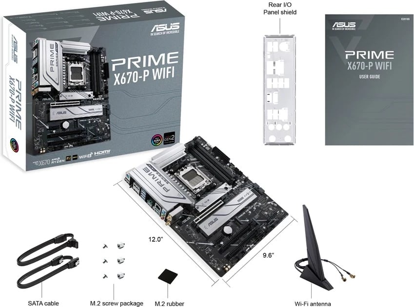 Pllakë amë ASUS PRIME X670-P WIFI, Socket AM5, ATX Pllakë amë ASUS PRIME X670-P WIFI, Socket AM5, ATX