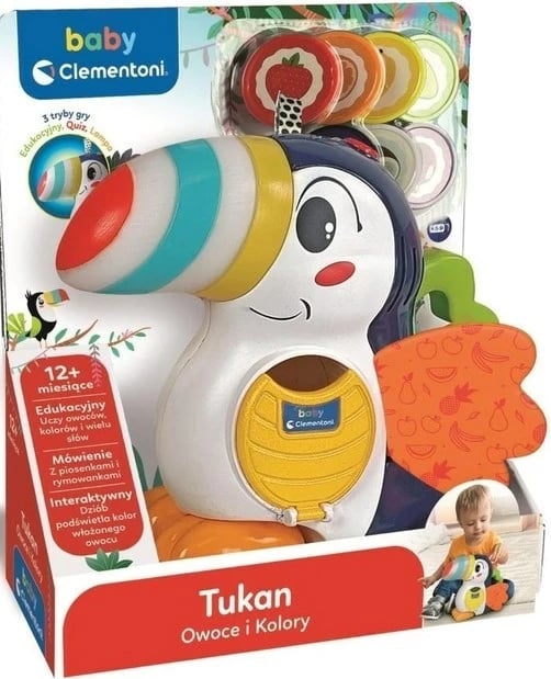 Lodër edukative Clementoni Tukan, Fruits and Colours, për fëmijë të vegjël, shumëngjyrëshe