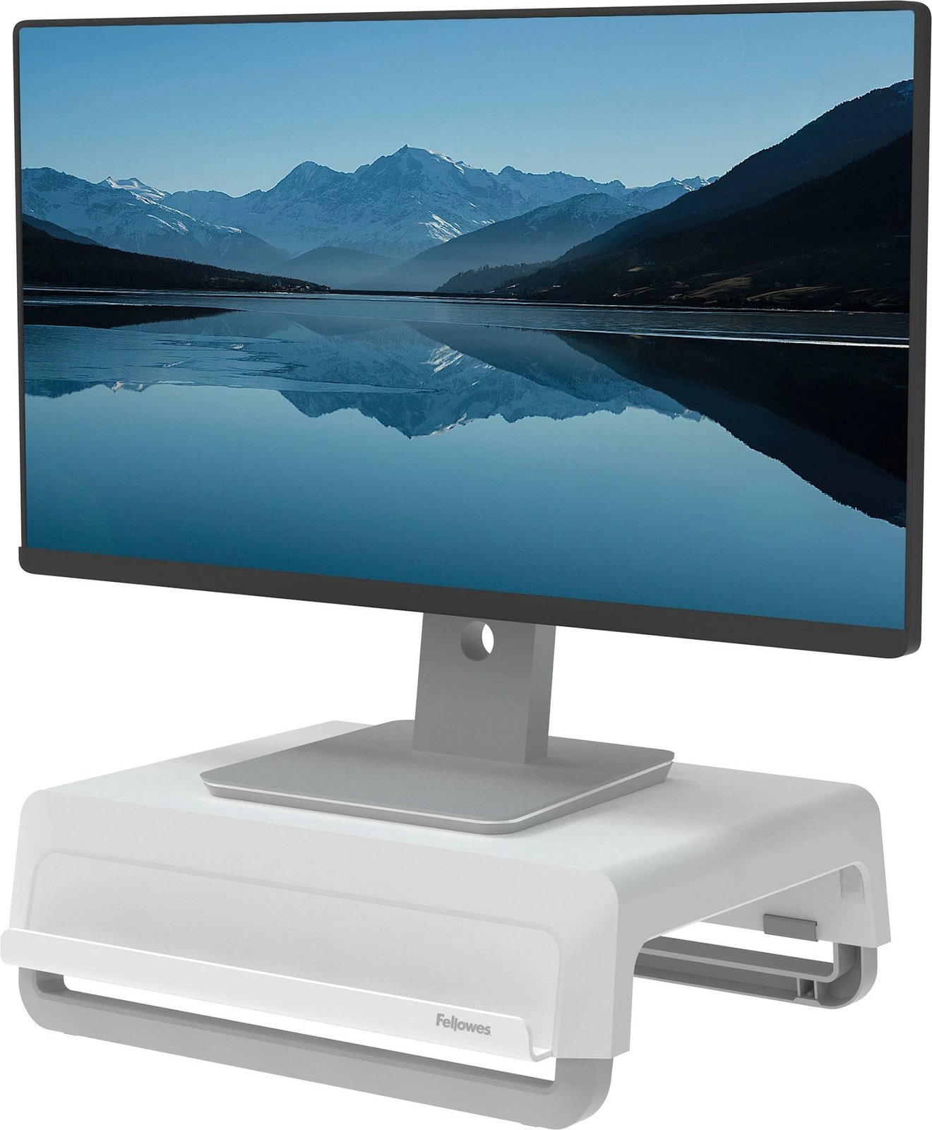 Mbajtëse monitori Fellowes Breyta, 3 nivele lartësie, 15kg, bardhë/gri