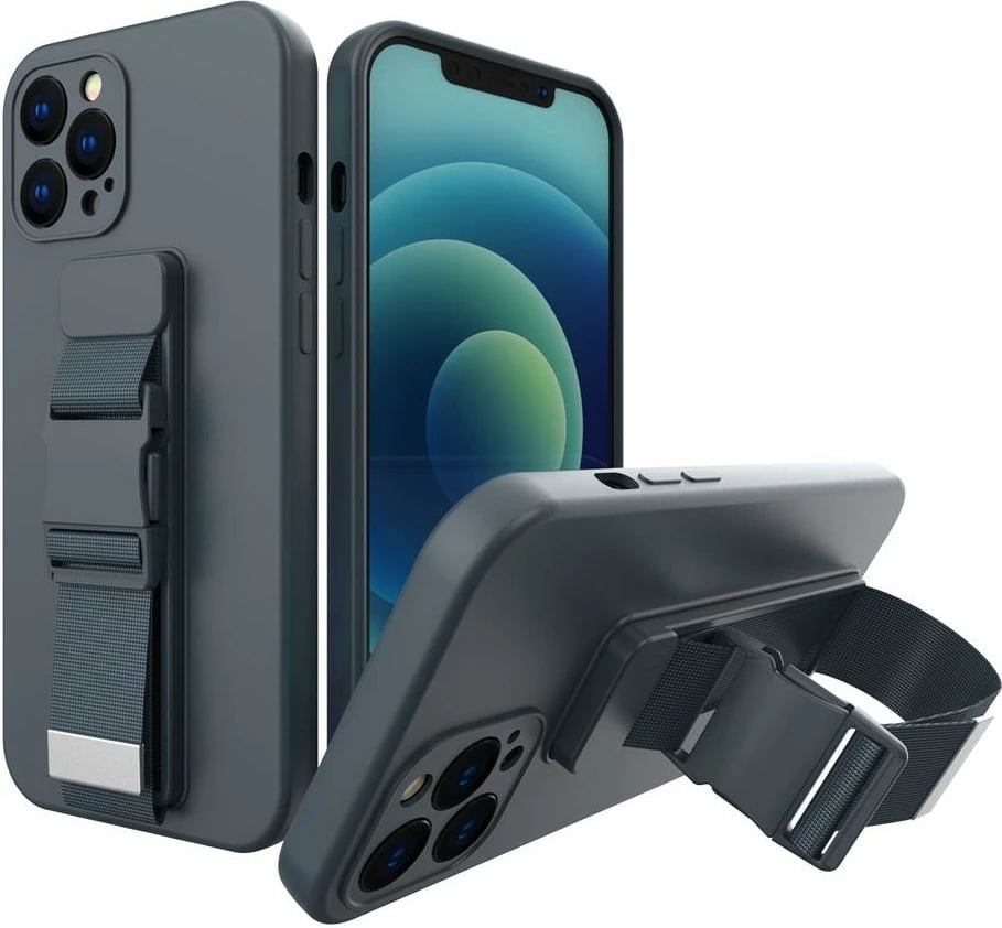 Mbështjellës Hurtel për iPhone 13 mini, me litar, kaltër