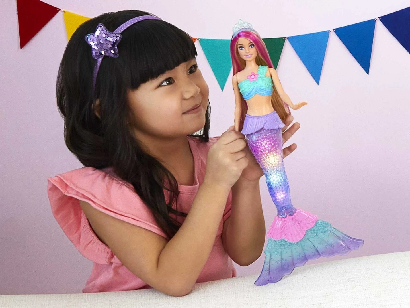 Lodër Barbie Dreamtopia Twinkle Lights Mermaid, MATTEL, Shumëngjyrëshe