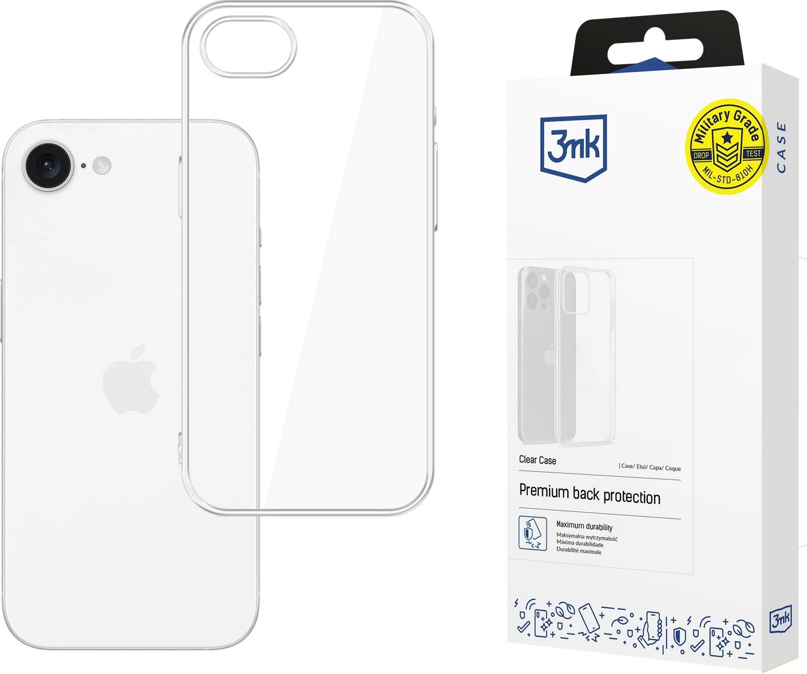 Mbështjellës 3mk Clear Case për iPhone SE 4, transparent