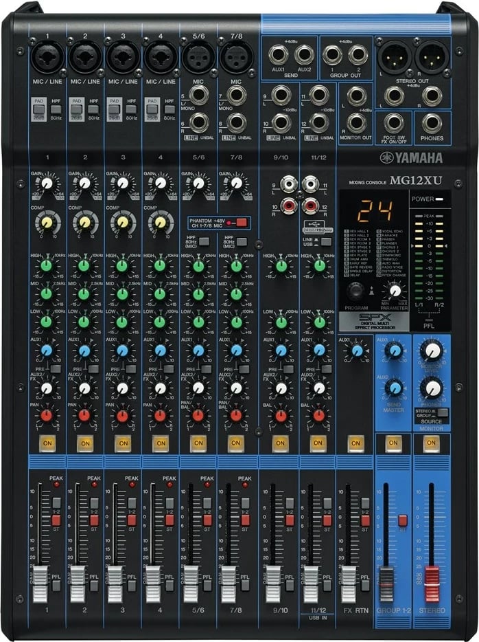 Mikser audio Yamaha MG12XU, 12 kanale