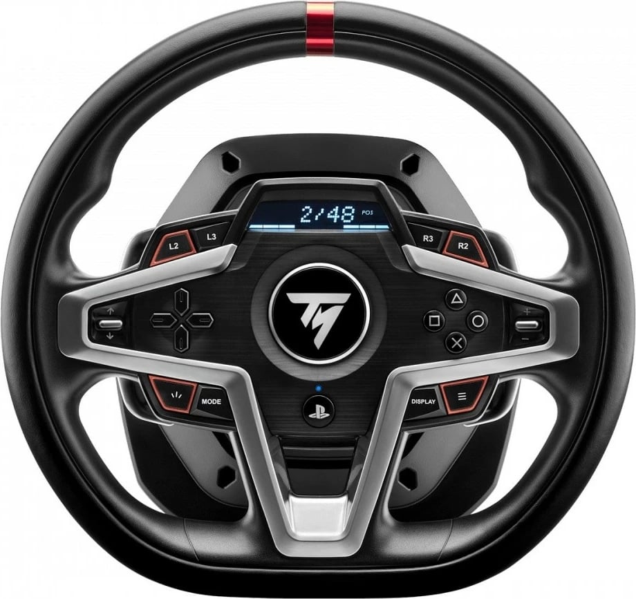 Timon lojrash, Thrustmaster T248R, 900° force feedback, 25 butona, USB me tela, për PC/PS4/PS5, me pedale T3PM, zi