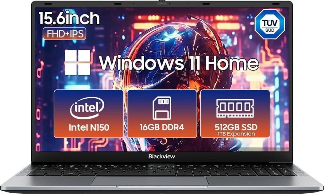 Laptop Blackview AceBook 6, 15.6", 16 GB RAM, 512 GB SSD, Windows 11 Home, Gri