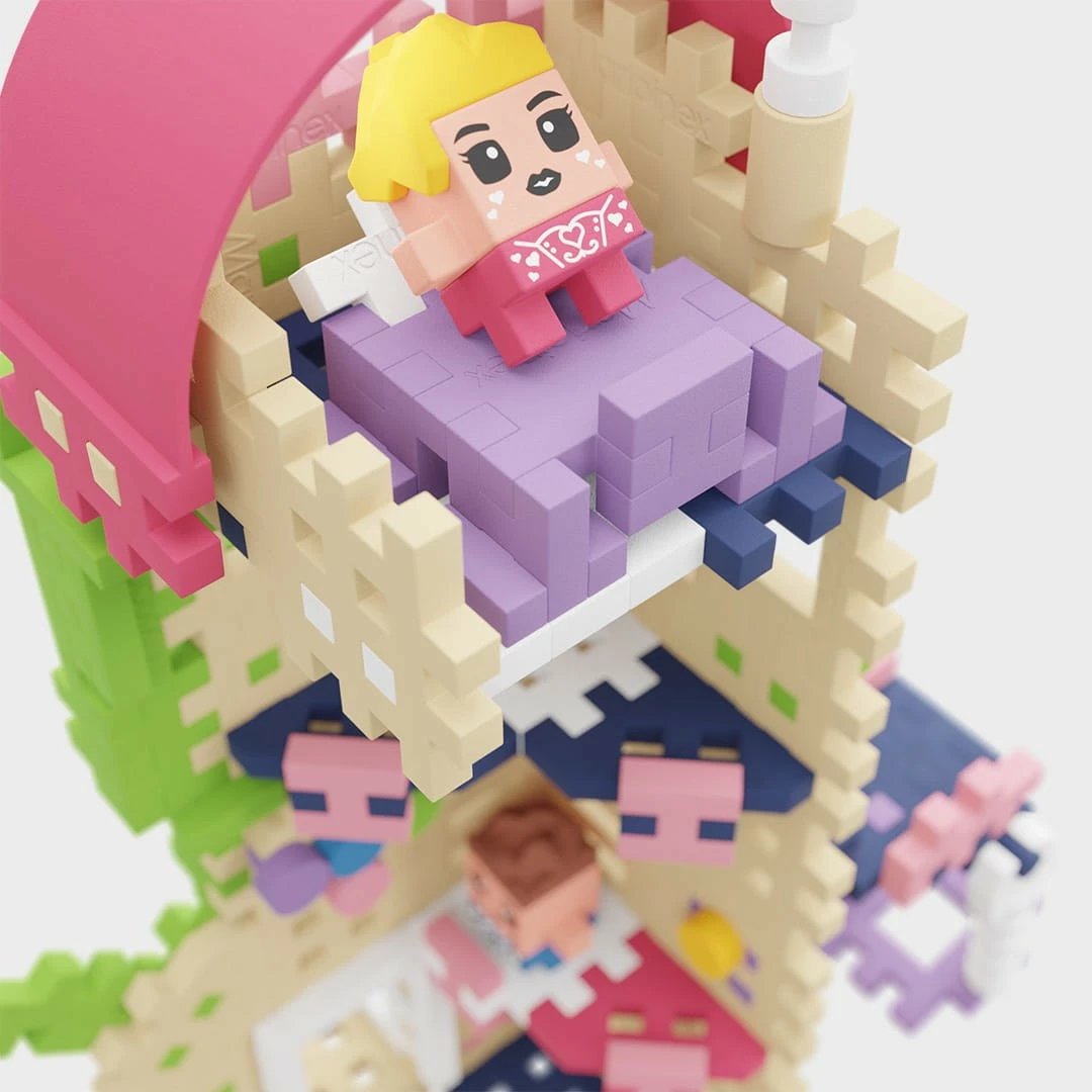 Set lodrash ndërtimi Marioinex Waffle Mini Blocks Princess: Tower of Fantasy, 148 pjesë, me figurina