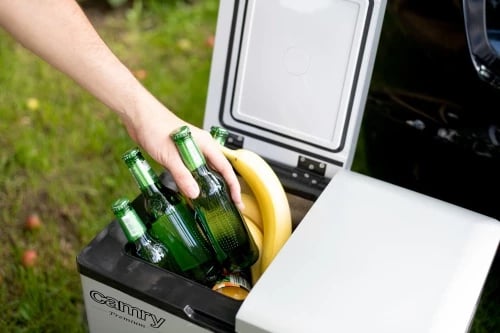 Frigorifer portativ me kompresor, Camry CR 8076, 38L, dy ndarje (15L frigorifer + 23L ngrirës), ekran LCD, gri