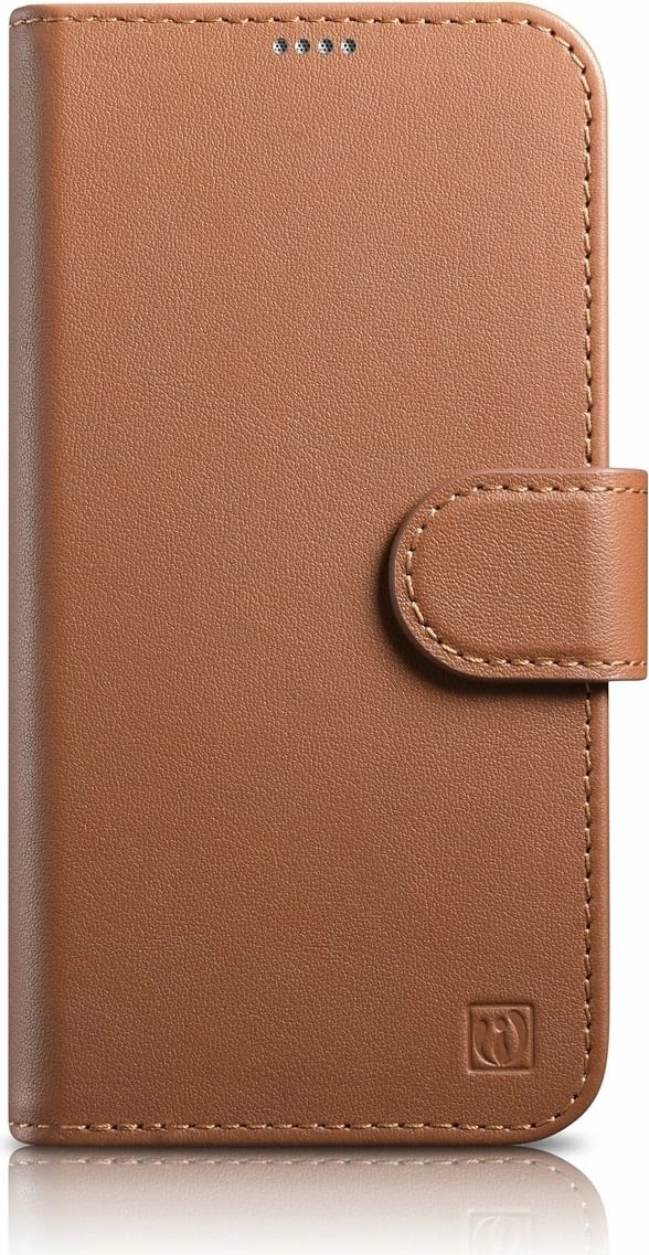 Mbështjellës iCarer Wallet Case 2in1 për iPhone 14, lëkurë, Anti-RFID, Kafe