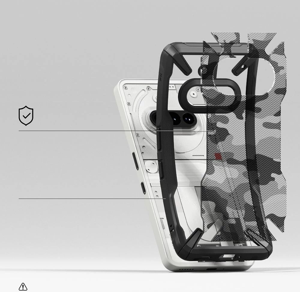 Mbështjellës Ringke Fusion X për Nothing Phone 3A, Gri i tejdukshëm