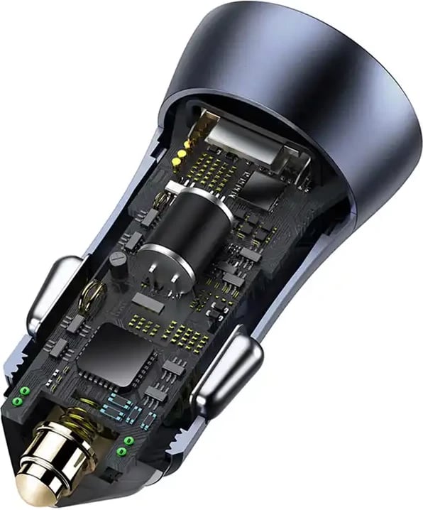 Karikues veture Baseus Golden Contactor Pro, 40W, USB + USB-C, QC4.0+, PD, SCP, gri + kabllo USB në USB-C 1m, i zi