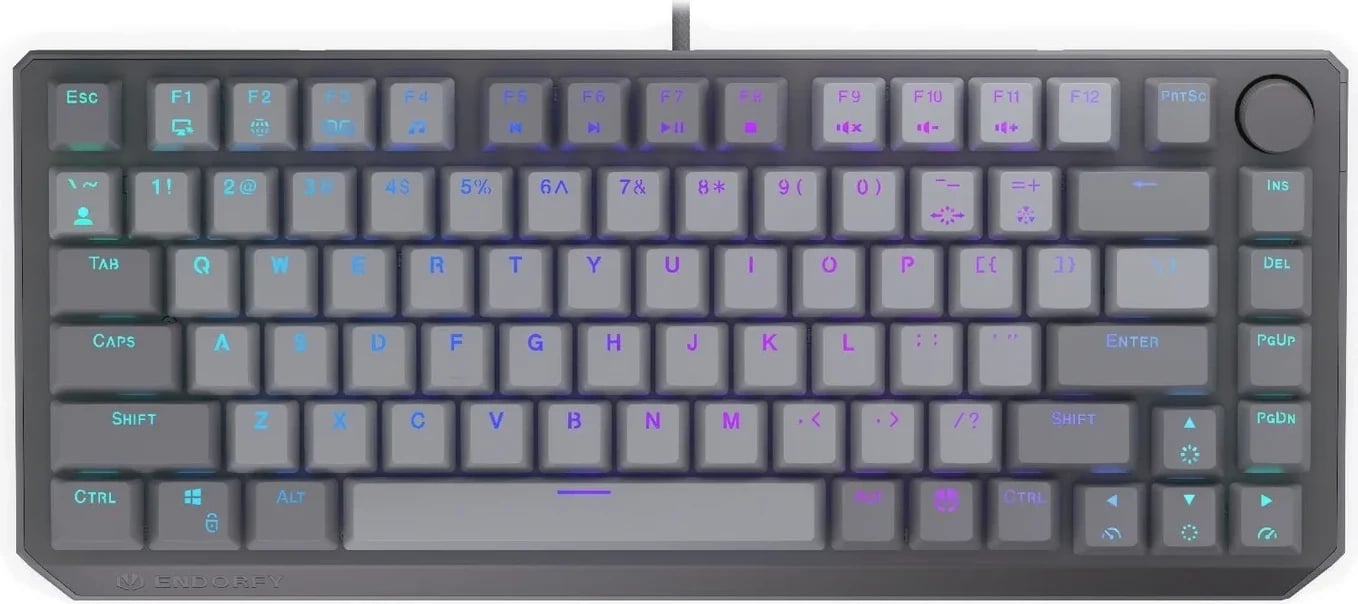 Tastierë mekanike Endorfy Thock V2 75%, RGB, Hot-Swap, gri