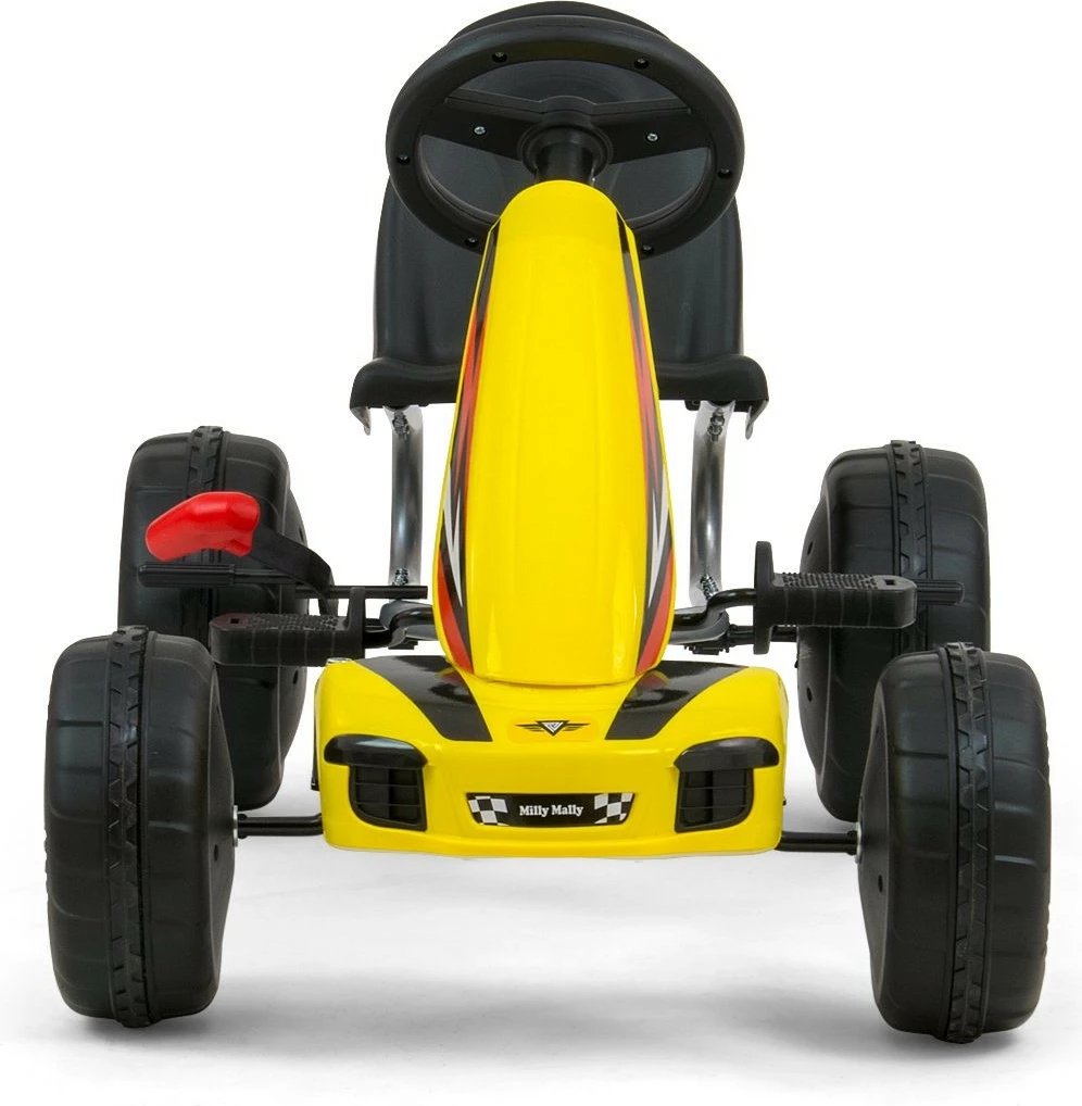Gokart me pedale Milly Mally Viper, për fëmijë, e verdhë