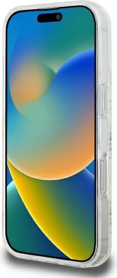 Mbështjellës Guess IML 4G Background MagSafe për iPhone 16 Pro, Bardhë
