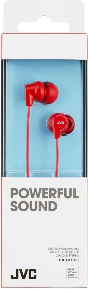 Kufje JVC HA-FX10, in-ear, 3.5mm, të kuqe