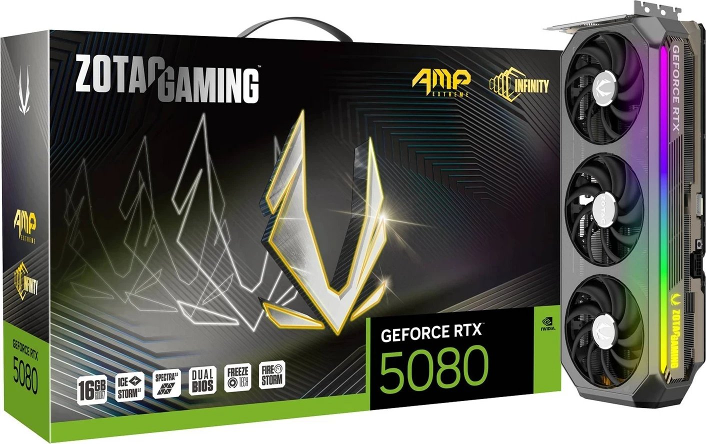 Kartelë grafike ZOTAC GAMING GeForce RTX 5080 AMP Extreme INFINITY, 16 GB GDDR7, E zezë