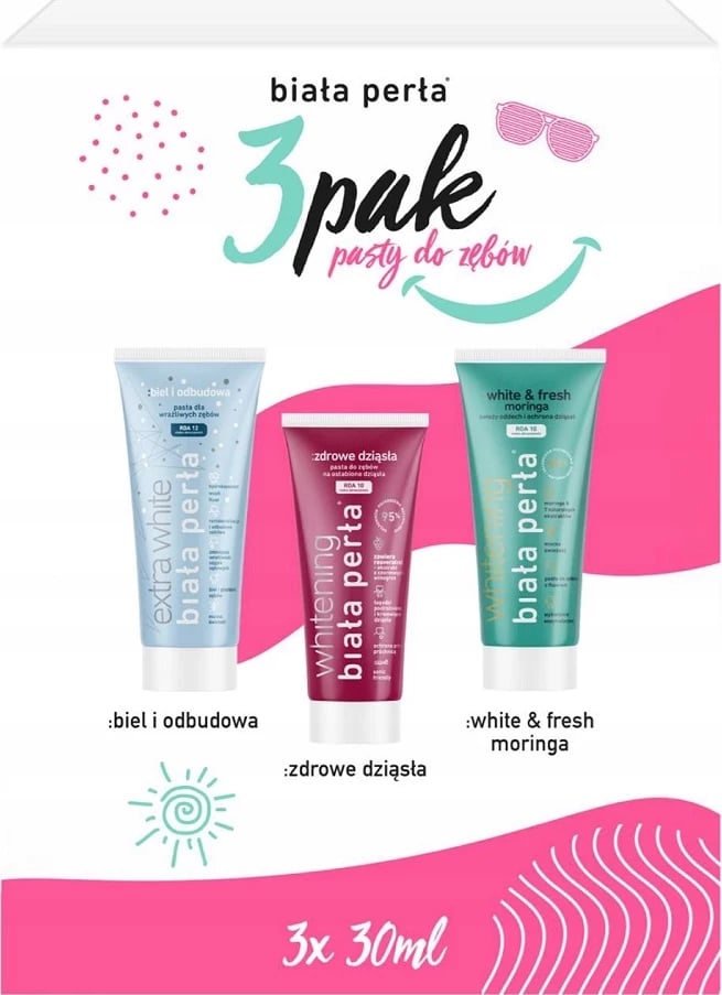 Set pastë dhëmbësh Biała Perła 3x30ml