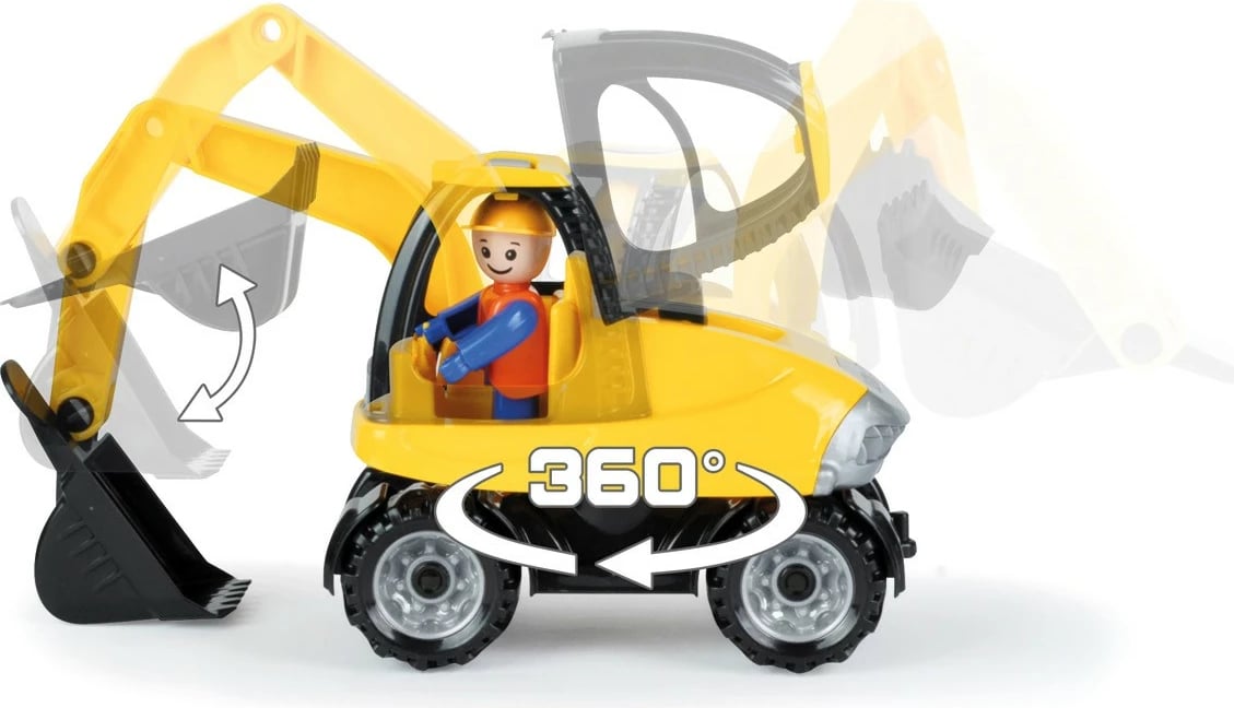 Ekskavator lodër Lena 25cm, plastikë, verdhë/zi, në kuti Ekskavator lodër Lena 25cm, plastikë, verdhë/zi, në kuti