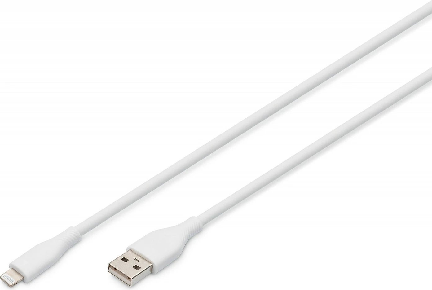 Kabllo silikon Digitus AK-600108-020-W, USB-A në Lightning, 2m, Bardhë