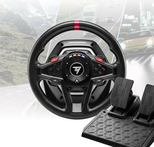 Set timon lojërash, Thrustmaster T128 Shifter Pack 4460267, 900° Force Feedback, me pedale dhe shifter, PC/Xbox, me kabllo, e zezë