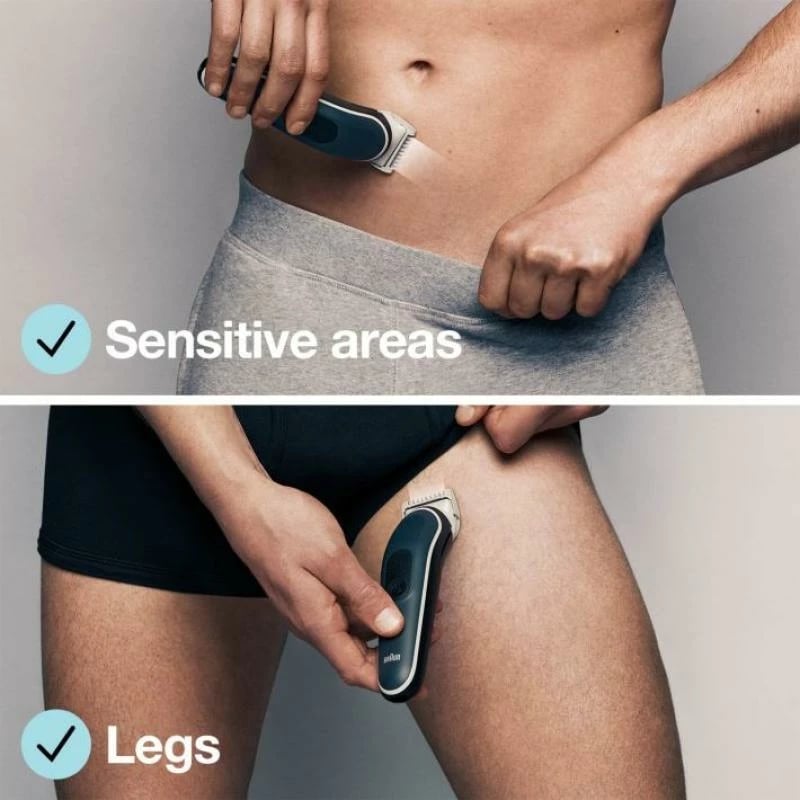 Makinë rroje trupit, Braun BG5350 BodyGroomer Series 5, SkinShield, me 2 krehra + qese mbajtëse, argjendtë/zezë/kafe