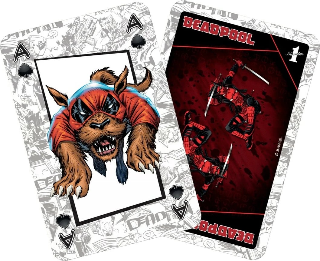 Letra loje Waddingtons Deadpool, 52+2, tematikë Marvel, kuqe