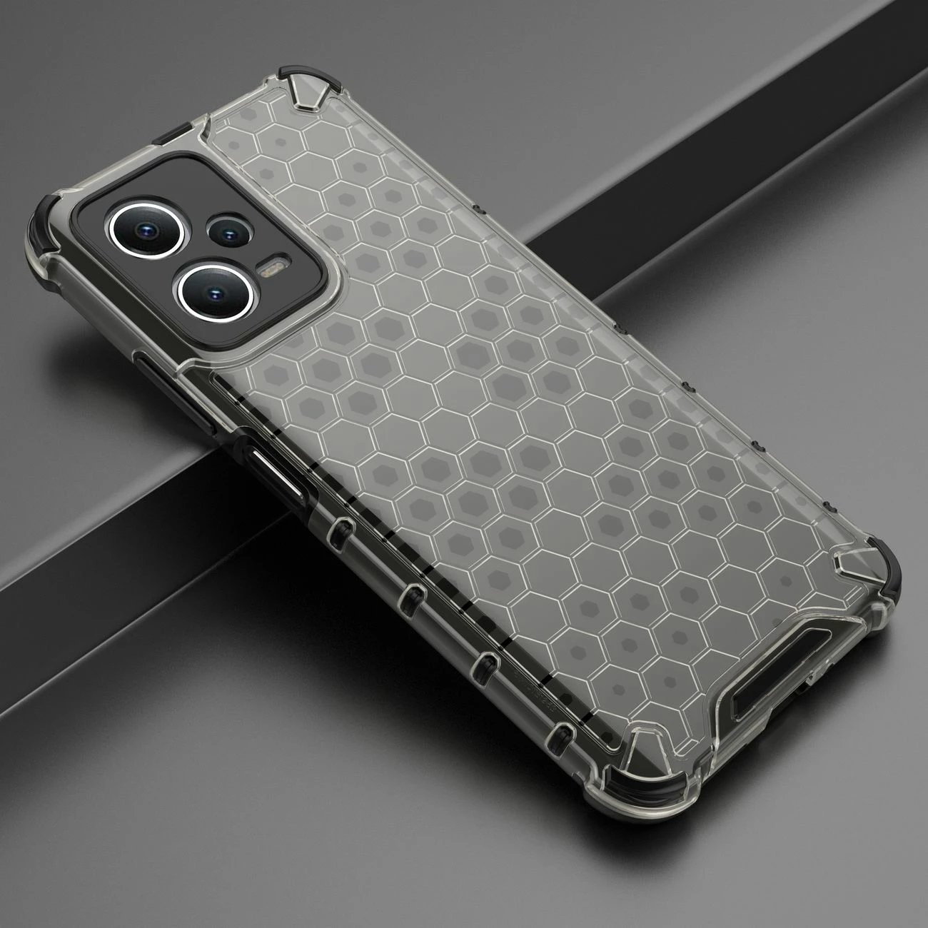 Mbështjellës Hurtel Honeycomb për Xiaomi Redmi Note 12 5G / Poco X5 5G, i zi