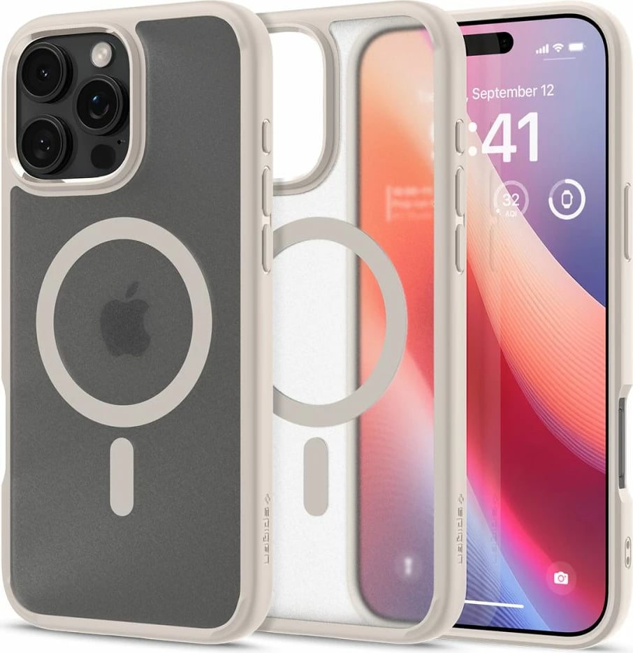 Mbështjellës Spigen Ultra Hybrid Mag për iPhone 16 Pro Max, MagSafe, titanium
