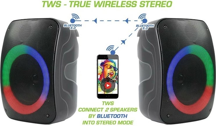 Altoparlant Bluetooth Rebeltec STAGE 300, 35W, i zi, me drita RGB