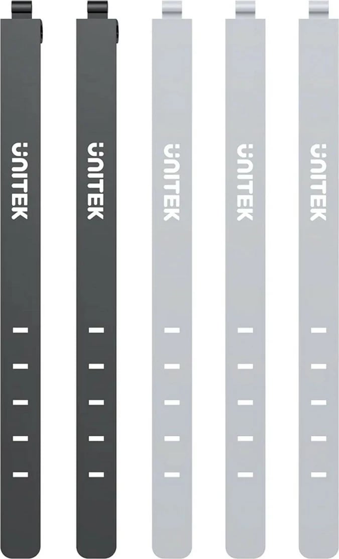 Set rripa silikoni për kabllo Unitek, 5 copë, të zi/gri