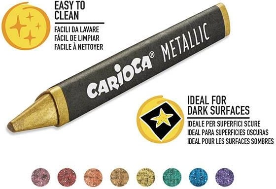 Markerë Carioca Wax Crayons 8 Ngjyra Metalike