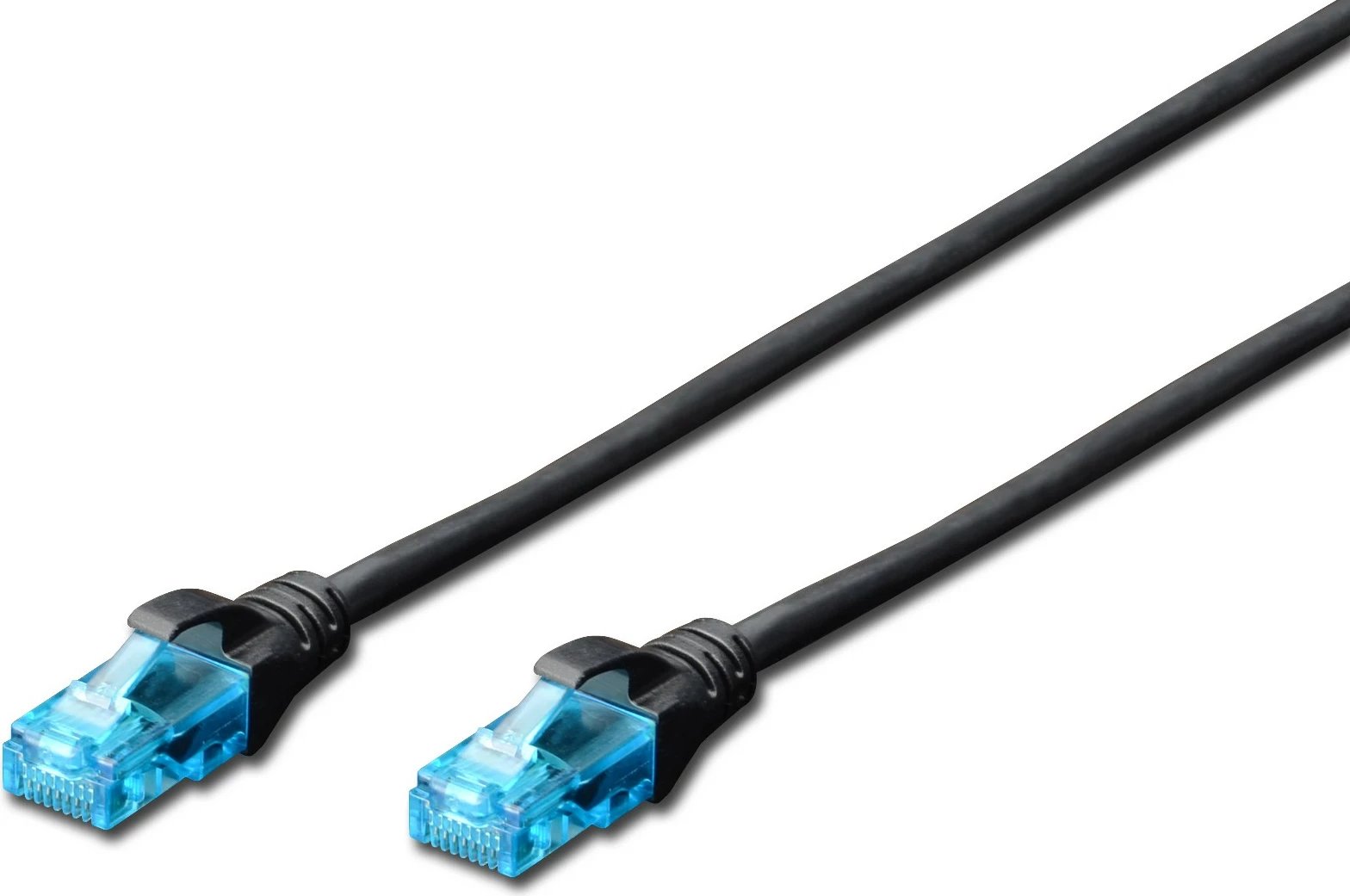 Kabllo rrjeti Digitus CAT 5e, 1m, U/UTP, RJ-45, e zezë