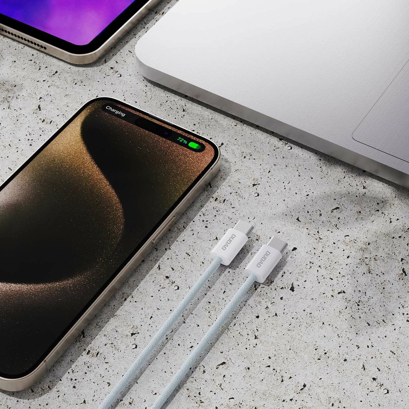 Kabllo USB-C në USB-C Dudao L6C, 1m, 30W, Blu e çelët