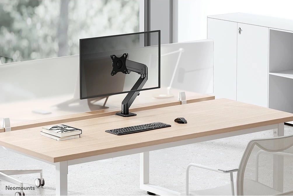 Krah monitori Neomounts DS70-700BL1, gas spring, 17-27 inç, clamp, i zi