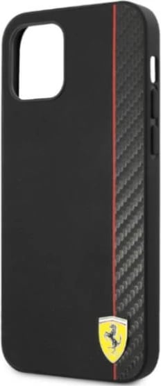 Mbështjellës Ferrari FESAXHCP12LBK për iPhone 12 Pro Max 6.7", On Track Carbon Stripe, i zi