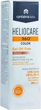 Krem dielli me ngjyrë për fytyrë Heliocare 360 Color Gel Oil-Free SPF50, bronze, 50ml