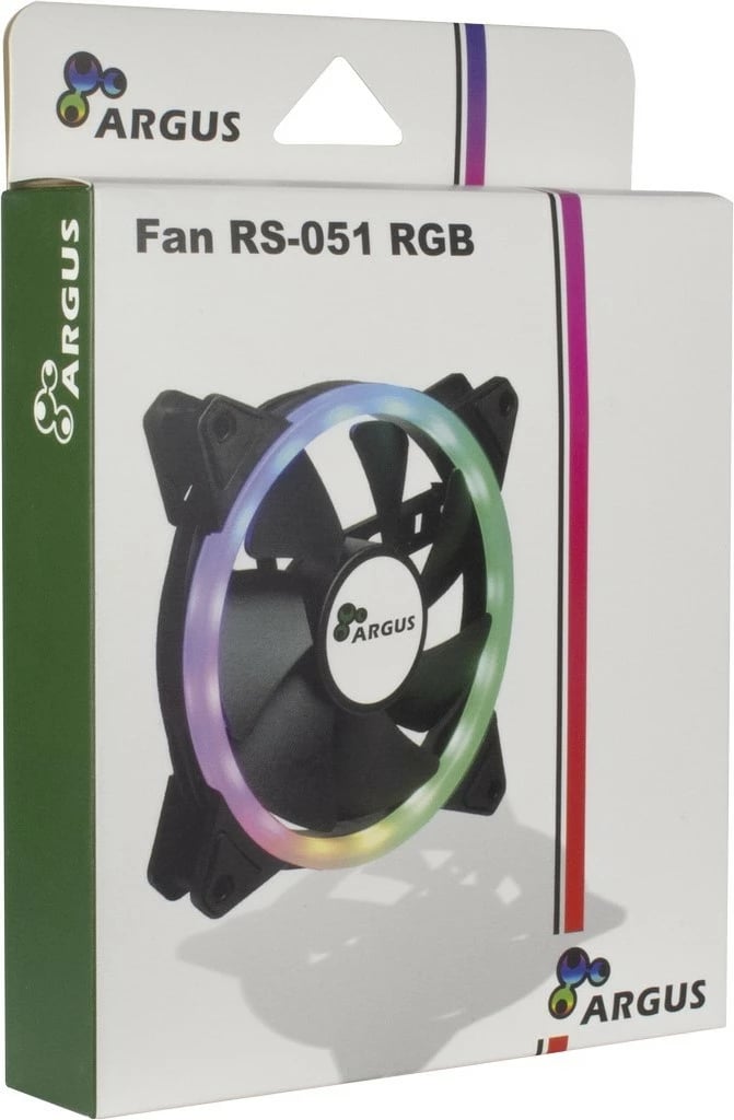 Ventilator Inter-Tech Argus RS-051 RGB, 12 cm, 900 RPM, 22 dB, 50.12 cfm, i zi