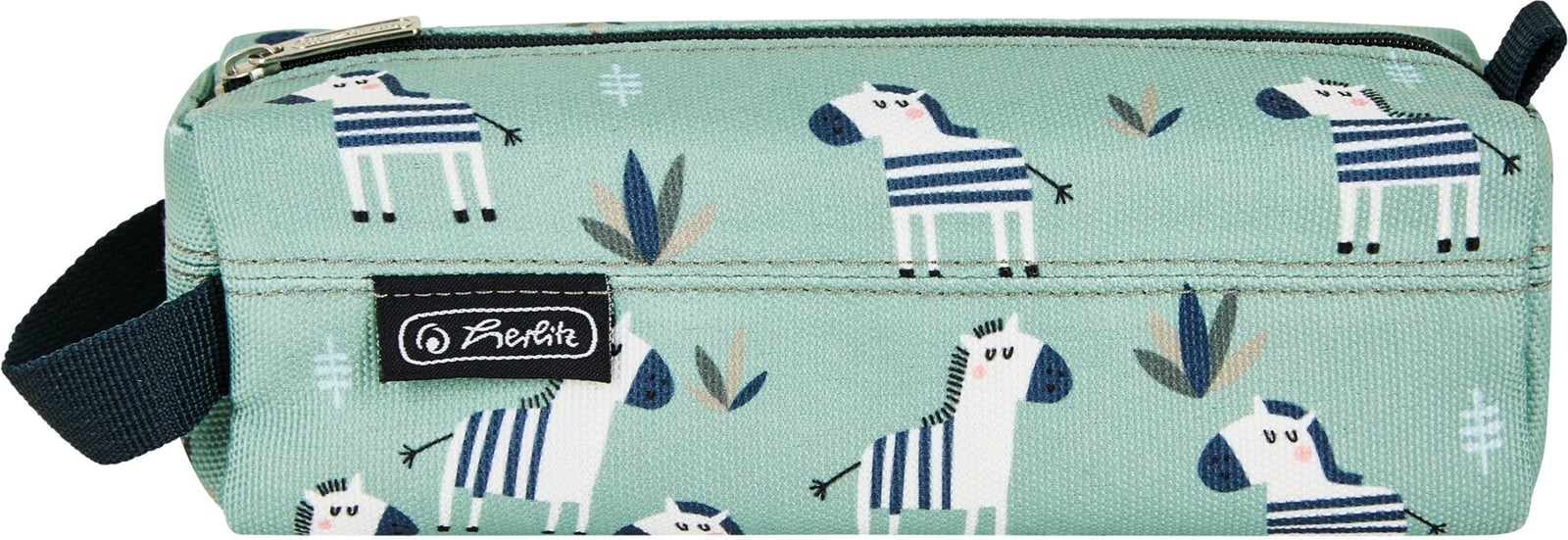 Kasë lapsash herlitz Faulenzer Quattro Crazy Zebra, poliester, e gjelbër me motive zebra