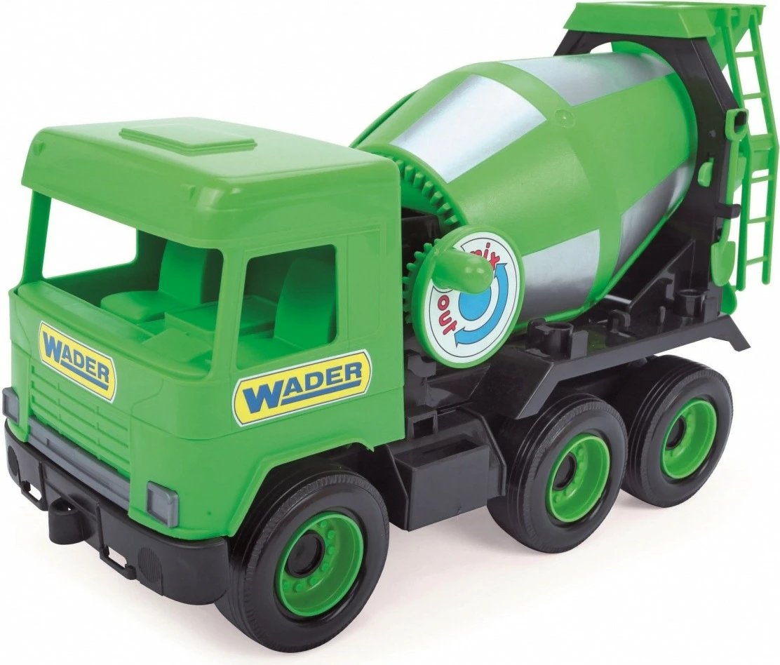 Kamion lodër mikser betoni Wader Middle Truck, plastikë, gjelbër/zi, në kuti