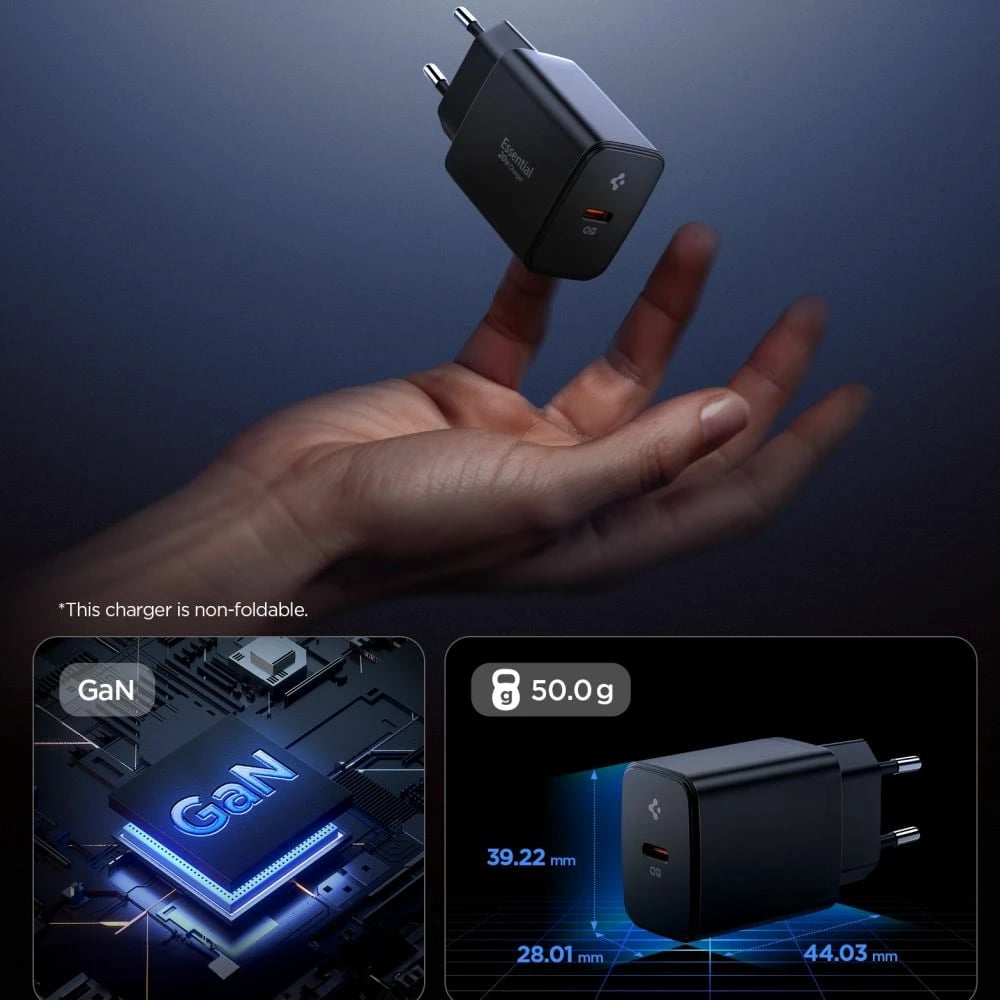 Karikues muri Spigen Essential EE201EU, USB-C, 20W, i zi