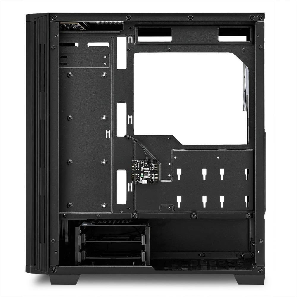 Kasë Sharkoon RGB LIT 200, Midi Tower, ATX, micro ATX, Mini-ITX, e zezë, RGB