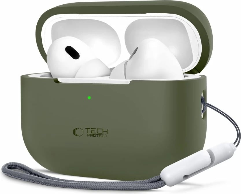 Mbështjellës silikoni Tech-Protect për AirPods Pro/Pro 2, i gjelbër