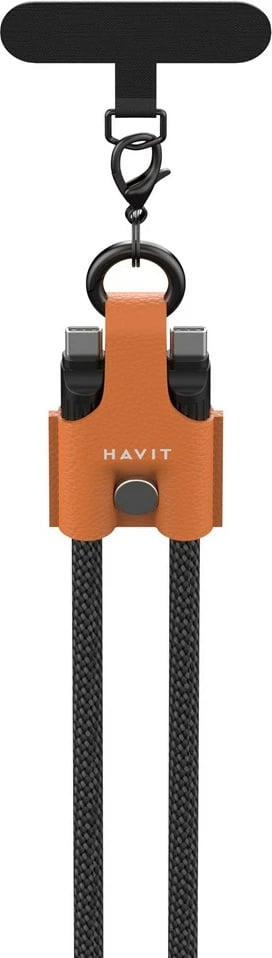 Kabllo karikimi USB C në USB C Havit CB6344, 1.2m, e zezë/kafe