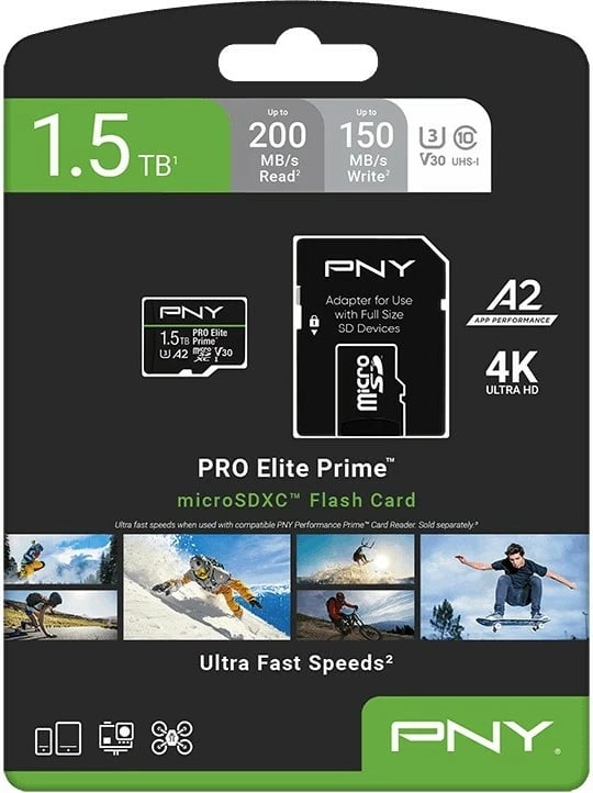 Kartelë memorie microSDXC PNY Elite Prime 1.5TB me adapter SD