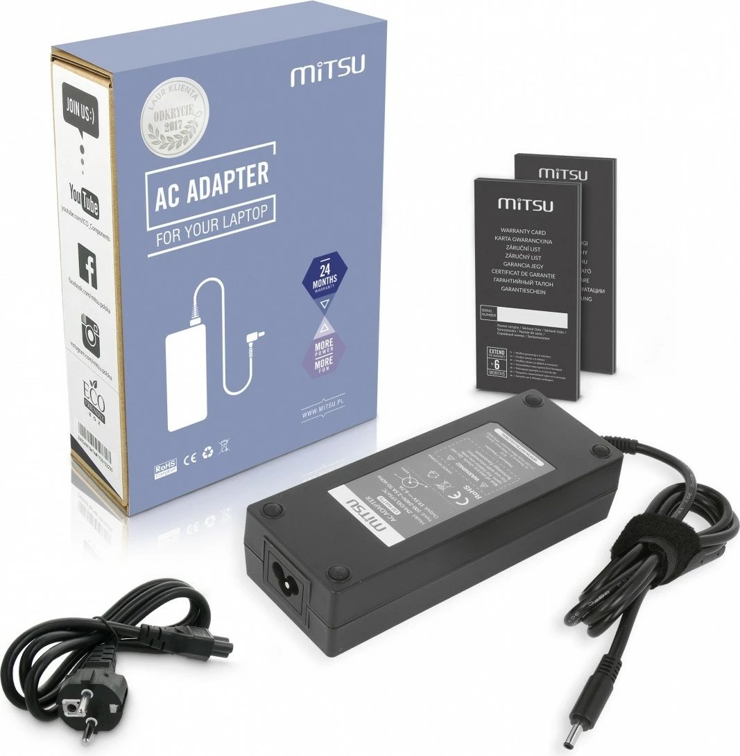 Adapter rryme Mitsu ZM/DEL19567C për Dell Precision/XPS, USB Type C, 45W, Bardhë