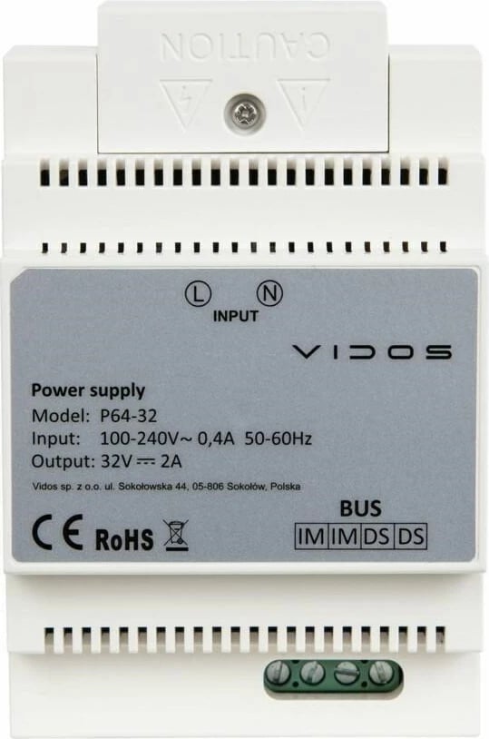 Furnizues energjie VIDOS P64-32, 32V, 2A, i bardhë