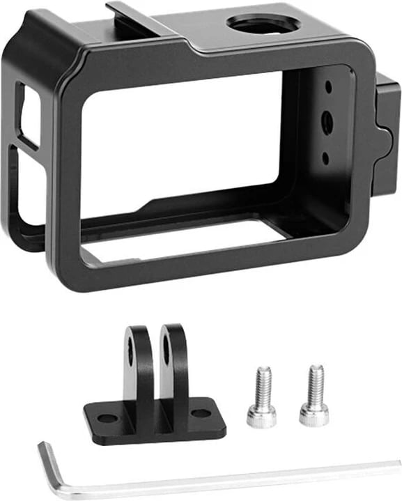 Kasë metalike Puluz PU928B për DJI Osmo Action 3/4, me cold shoe, e zezë
