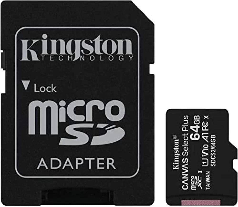 Kartelë microSD Kingston 64GB Classe 10 SDCS2/64GB me Adattatore SD